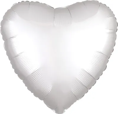 Produktbild von amscan Standard Silk Lustre Weiß Folienballon Herz C16 verpackt 43 cm