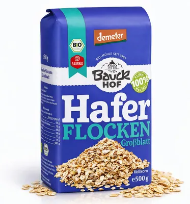 Obrázok produktu pre Bauckhof, organické ovsené vločky, veľké balenie, Demeter - 1 balenie