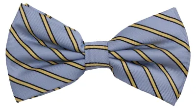 Produktbild von Fabio Farini - 1 Stück Herren Streifen Fliegen - Männer Querbinder Vorgebunden Bowtie Streifen - Hellblau/Schwarz/Gelb