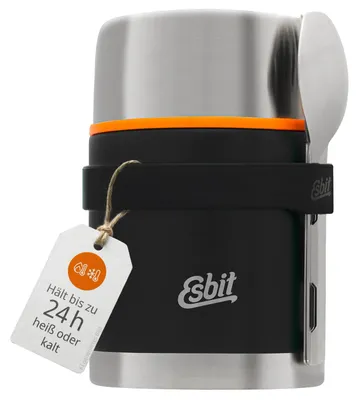 Productafbeelding van Esbit CLASSIC thermosbeker en bestekset - 750 ml, zwart - met lepel en vork