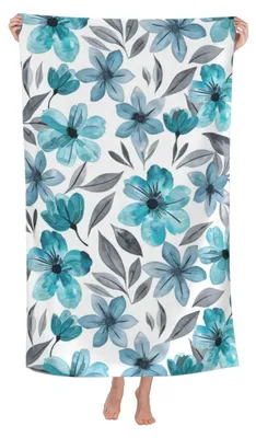 Produktbild von Mikrofaser-Badehandtuch, schnelltrocknend, mit Blumenmuster