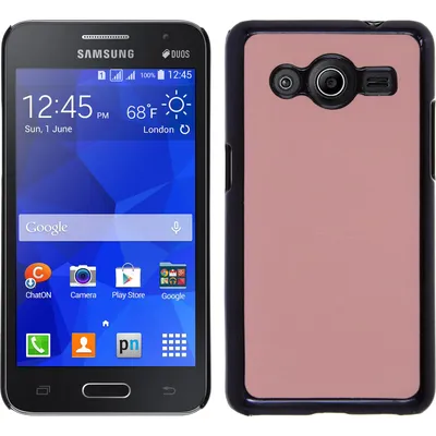 Produktbild von PhoneNatic Case kompatibel mit Samsung Galaxy Core 2 - Hülle rosa Lederoptik Hard-case + 2 Schutzfolien