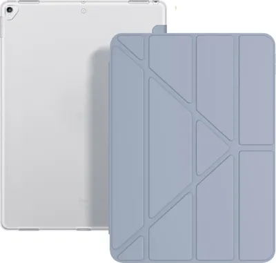 Produktbild von Mehrfalt-TPU Back Flip Leather Smart Tablet Case für iPad Pro 12.9 Zoll 2015 / 2017 (Lavendel Grau)