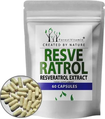 Immagine prodotto di Resveratrolo 100mg - 60 capsule - 98% di estratto di trans-resveratrolo - Forest Vitamin