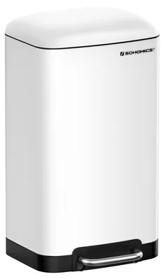 Kücheneimer 30 L, Stahl-Pedaleimer, Soft-Close, rechteckig, weiß