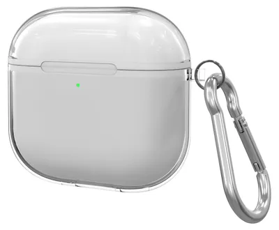 Produktbild von Cazy Silikonhülle für Airpods 4 / Airpods 4 ANC, inklusive Karabinerhaken, Schützt vor Kratzern und Stößen, Transparent