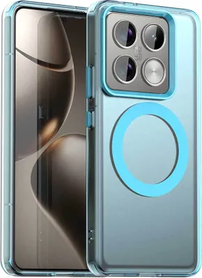 Obrázek produktu pro Pouzdro pro Xiaomi 14T Pro, kompatibilní s MagSafe, tenké poloprůhledné matné nárazuvzdorné pouzdro na telefon Modrý