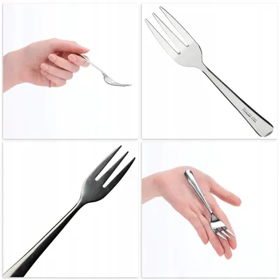 Image de Fourchettes à gâteau - Ensemble de 3 fourchettes - Argent