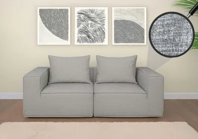 Produktbild von 2er-Sofa/Zubehör für Sofa MCW-O54, Couch 2-Sitzer Loungesofa, modular Stoff/Textil (300g/m²) 63x194x97cm  hellgrau