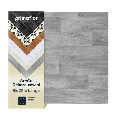 Produktbild von Primaflor PVC TURIN - Eiche grau 619M -  2,00m x 13,50m - Meterware - Vinyl-Boden in Holzoptik für Küche, Wohn- und Badezimmer, Hochwertige Auslegware, Anti-Rutsch Oberfläche