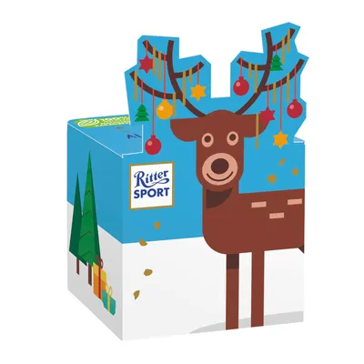 Zdjęcie produktu dla Ritter Sport kostki z reniferem wypełnione mleczną czekoladą 83g