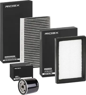 Produktbild von RIDEX Filterset Inspektionspaket Filtersatz für NISSAN PULSAR Schrägheck (C13) JUKE Van (F15)