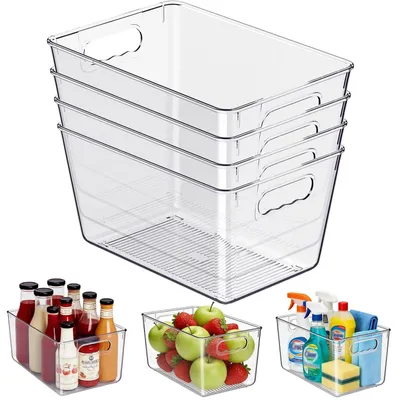 Produktbild von Set aus 4 transparenten Kühlschrank-Organizern