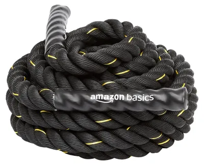 Productafbeelding van Amazon Basics trainingskoord, battle rope, 12 meter x 3,8 cm, zwart