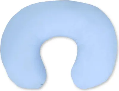 Image de Coussin d'allaitement ergonomique en forme de haricot bleu 60x47 cm en 100% coton