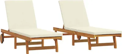 Immagine prodotto di vidaXL Lettino da sole, 2 pezzi, legno massello di acacia, colore marrone