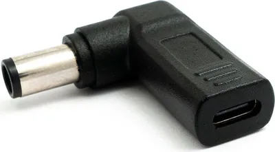 Produktbild von SYSTEM-S USB 3.1 Adapter Typ C Buchse zu DC 20V 7,4 x 5,0 mm Stecker Winkel Kabel Schwarz