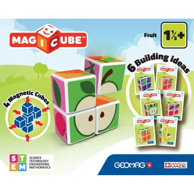 Produktbild von Geomag MagiCube Fruit - 4 pcs, Mehrfarbig, 4 Stück(e), Junge/Mädchen, 1,5 Jahr(e), Quadratisch, Abbildung