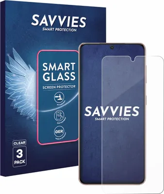 Produktbild von 3x Savvies Schutzglas Folie für Samsung Galaxy S21 5G 9H Panzer Schutzfolie Glas Displayschutz klar transparent