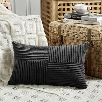 Produktbild von Dekokissenbezug, Schwarz, 30x60 cm, 100% Polyester, Boho Stil für Wohnzimmer