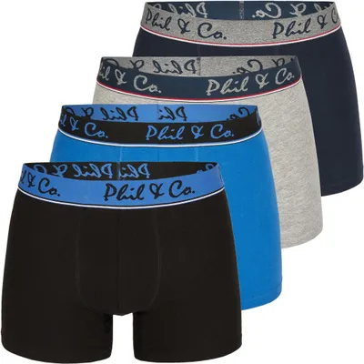 Produktbild von 4er Pack Phil & Co Berlin Jersey Boxershorts Trunk Short Pant FARBWAHL - Farbe: DESIGN 09, Grösse: M