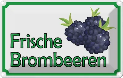 Produktbild von vianmo Blechschild 12x18 cm frische Brombeeren Hofladen Marktstand Laden Obst Gemüse