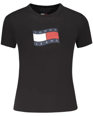 Produktbild von Nachhaltiges Damen T-Shirt in Schwarz - Kurzarm & Rundhals mit Druck