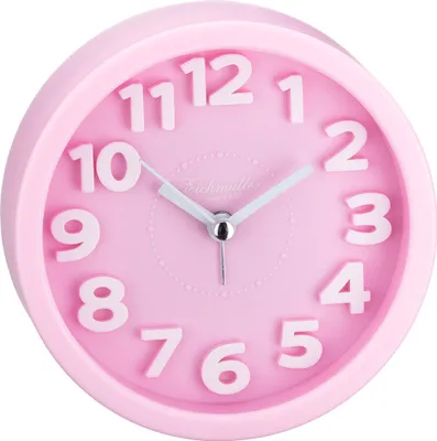 Produktbild von Eichmüller > Wecker rund rosa > schleichende Sekunde Quarzwerk Analog