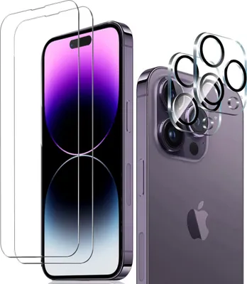 Produktbild von szkło ochronne 2X (wyświetlacz + aparat) do iPhone'a 14 Pro Max, folia pancerna na cały ekran 9H