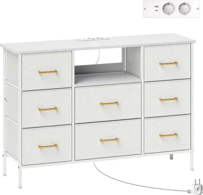 Immagine prodotto di Cassettiera con 8 cassetti in tessuto, struttura in acciaio, crema