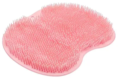 Immagine prodotto di Spazzola per il bagno, realizzata in silicone, design ergonomico, colore rosa