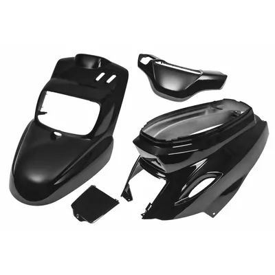 Zdjęcie produktu dla 4-częściowy zestaw owiewek Maxtuned, czarny metalik, kompatybilny z MBK Booster / Yamaha BW od 2004 r