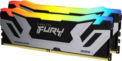 Immagine prodotto di Kingston FURY Renegade RGB - DDR5 - Kit - 48 GB: 2 x 24 GB - DIMM 288-PIN - 4200 MHz / PC5-67200 - CL40 - 1,45 V - non bufferizzato - on-die ECC - nero e argento