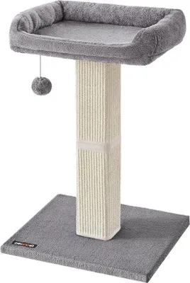 Productafbeelding van Famanu kraboom met sisal - kattenboom met pluche platform - 40 x 30 cm - hoogte 62 cm - beige