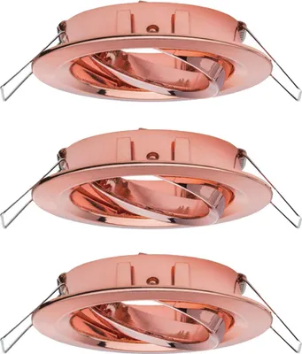 Produktbild von Paulmann 2Easy Einbauleuchten Nova 3er Spot-Set rund schwenkbar max. 35W 230V 51mm Rosegold/Alu Zink