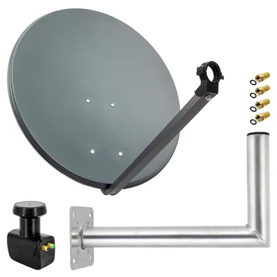 Produktbild von PremiumX SAT Anlage 60cm Satellitenantenne Twin LNB Wandhalter 45cm