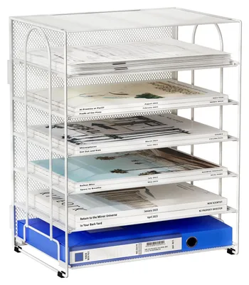Immagine prodotto di Archivregal a 6 scomparti - Portadocumenti A4 - Organizzatore da scrivania - Struttura in metallo - Resistente - Design elegante