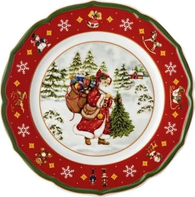 Zdjęcie produktu dla Zestaw korzyści Neuerts 4 sztuki Hutschenreuther Happy Wintertime talerz 22 cm 02488-727471-10862 i 1 x słomka do picia gratis lub produkt do pielęgnacji ciała Neuerts