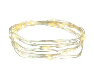 Image de Guirlande lumineuse LED argentée BLANC CHAUD 1,9 m