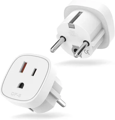 Productafbeelding van US naar EU adapter 2 stuks - Reisadapter voor Europa