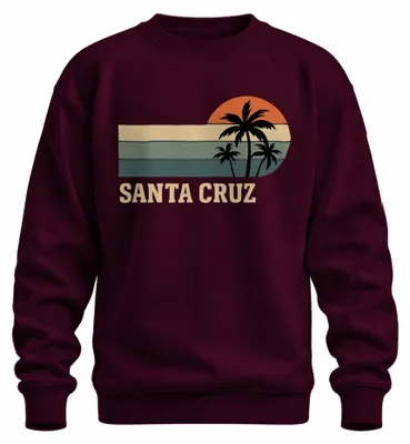 Zdjęcie produktu dla Santa Cruz Palm Sunset Retro California Beach Surf Bluza Uni , bordowy, XL