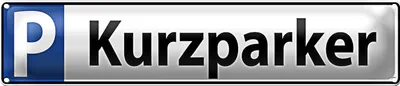 Produktbild von Blechschild Parken 46x10cm Parkplatzschild Kurzparker
