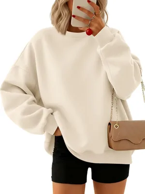 Produktbild von Trendy Queen Sweatshirts für Damen, Hoodies, übergroßer Rundhalsausschnitt, Tops