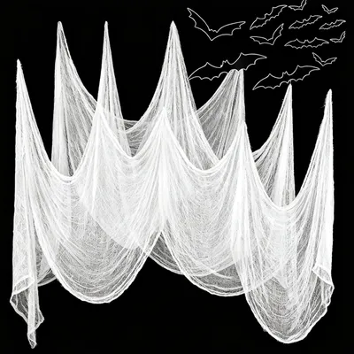 Productafbeelding van 85'' X 197'' Halloween gaasdoek decoratie enge kaasdoek - Halloween deurdecoratie en spookhuis feestdecoratie