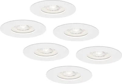 Produktbild von hoftronic LED Einbaustrahler 3,8W 6000K IP65 Weiß 6er Set