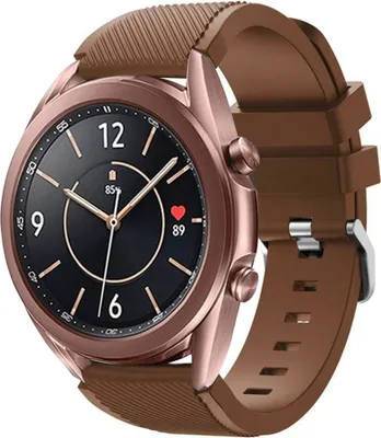 Produktbild von Strap-it Samsung Galaxy Watch 3 41mm Silikonarmband (Kaffeebraun)