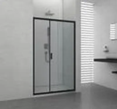 Produktbild von Duschkabinen Schiebetür Elite Schwarz aus ESG-Sicherheitsglas 98-102x195cm mit Soft Close