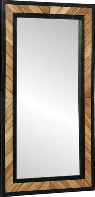 Produktbild von Spiegel Schwarz und Braun 90 x 2 x 50 cm Massivholz Akazie