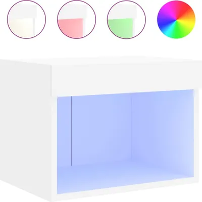 Produktbild von vidaXL Wand-Nachttisch mit LED-Leuchten Weiß
