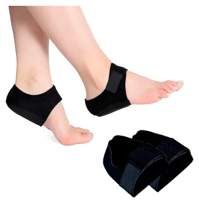 Produktbild von Fersenschutz für Plantarfasziitis, 1 Paar Gel-Fersenpolster mit verstellbarem Riemen, Schwarz